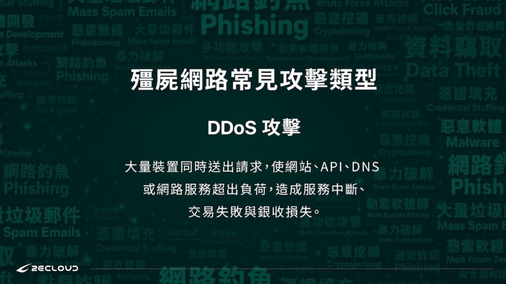 殭屍網路常見攻擊類型